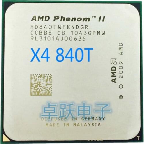 AMD Phenom II X4 840T CPU Processor Quad-Core (2.9Ghz/ 6M /95W )Socket AM3 AM2+ 938 pin working 100% Free Shipping