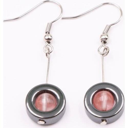 Bohemia Handmade Statement Earring for Women Vintage Natural Hematite Round Long Earrings Dangle Wedding Party Jewelry Gift A519