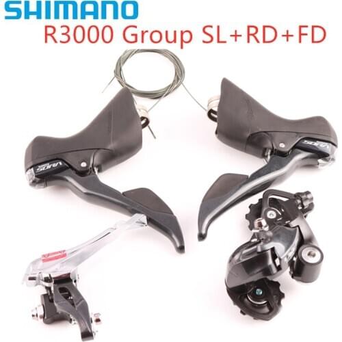 Shimano R3000 9 speed ROAD Bike Rear Derailleur SS shifter + Front Rear + Derailleur