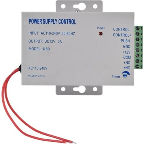 K80 Door Access System Electric Power Supply Control DC 12V 3A Miniature Power/Electric Lock Power/Access Control System