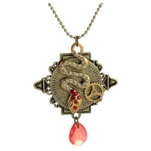 2016 popular punk style snake pendant fashion steampunk jewelry necklace