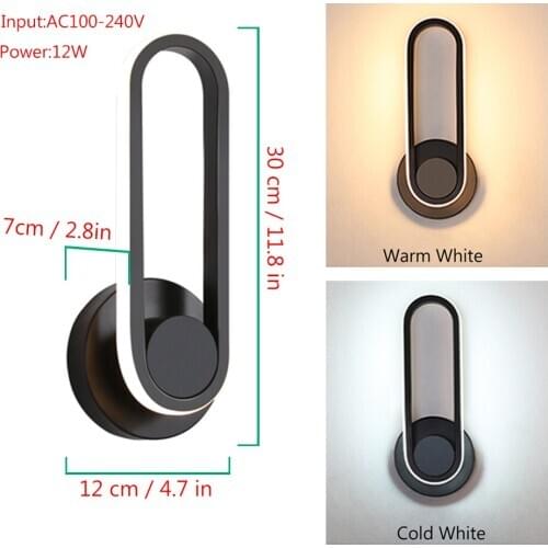 Rotatable creative wall lamp 12W living room bedroom bedside LED wall lamp lighting decoration staircase study living room