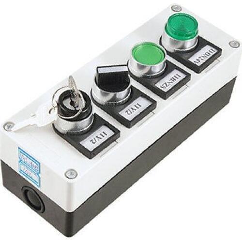 Rotary Selector Key Locking Push Button Station w Keys