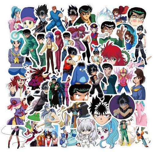 10/50PCS Anime Yuyu Hakusho Stickers Pack for DIY Laptop Phone Guitar Suitcase Skateboard Toy Volleyball Teenager Sticker