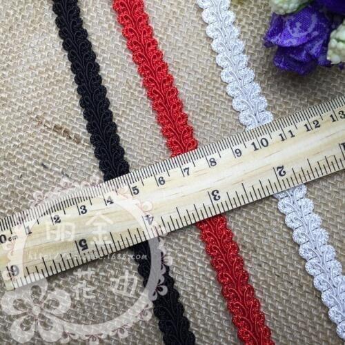100meter Black Bullion Ribbon Diy Accessories Wavy Cluny Red Webbing Garments Hair Decorations White Lace Stiching Tape Trimming