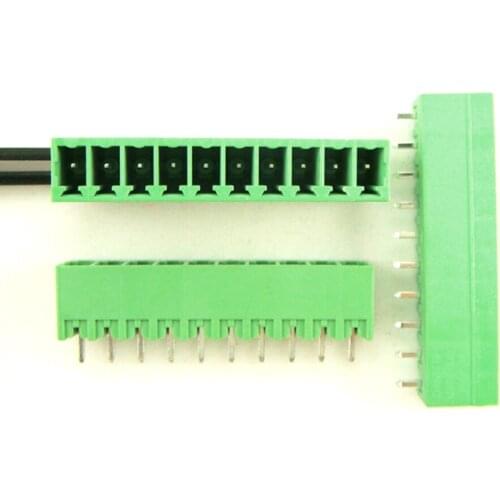 100pcs/lot) 15EDGK-3.81-10P + 15EDGVC-3.81-10P Straight Pin Screw Terminal Block Connector Pluggable type