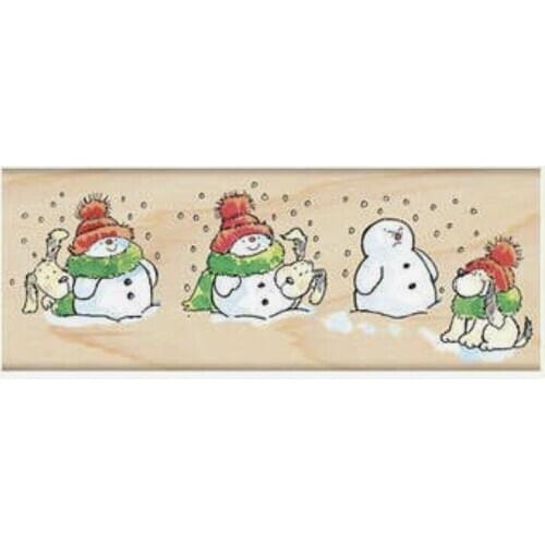 10x6 Snowman and puppy Transparent Clear Stamps Silicone Seals for DIY scrapbooking photo album Card Making