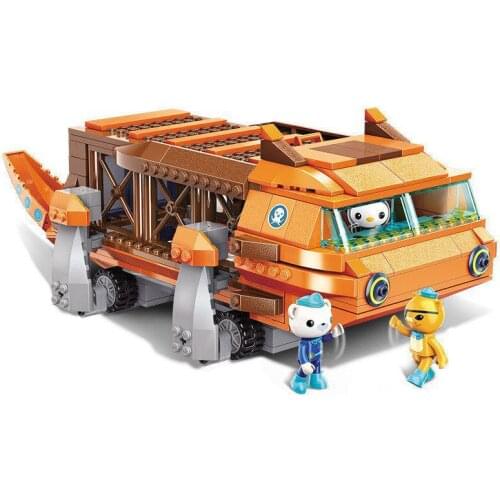 378pcs Enlightenment Building Blocks 3706 Submarine Small Column Big Salamander Boat Children Assembled Toy Gifts