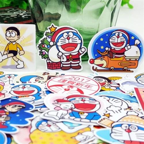 40 pcs Mixed Anime blue cat Waterproof laptap stickers for Home decor on laptop decal fridge skateboard doodle toy sticker
