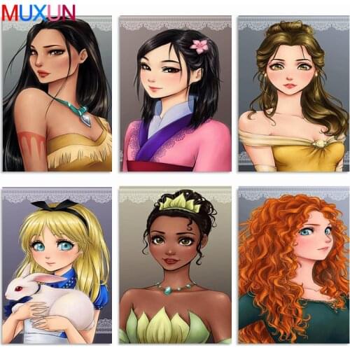 Diy 5d Diamond Painting Princess Cross Stitch Full Circle Rhinestone Mosaic Beauty Full Square Rhombus Embroidery Girl Home Gift