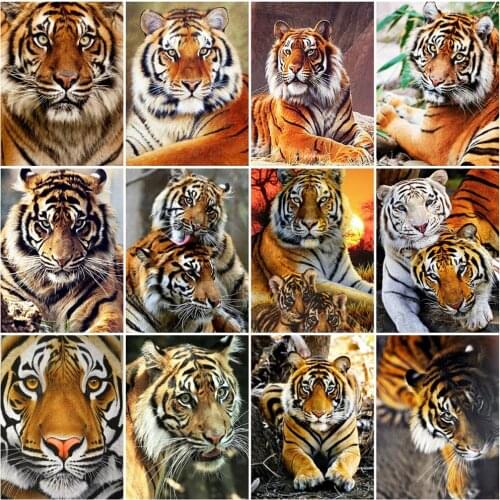 AZQSD 5D DIY Diamond Painting Animal Full Drill Square Needlework Gift Diamond Embroidery Tiger Decor For Home