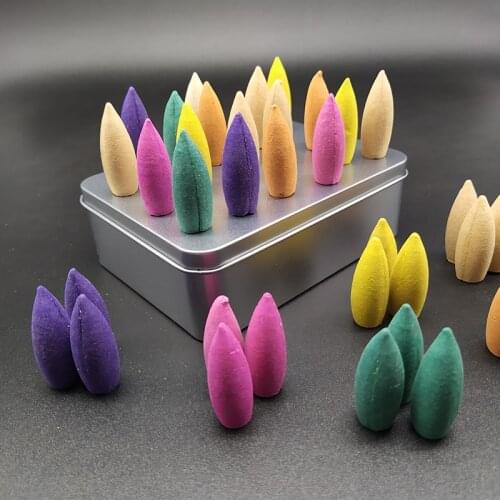 Tower Incense 70pcs/box Oversized Backflow Incense Cones Lemon Lavender Jasmine Cone Incense Living Room Bulk Indian Incense