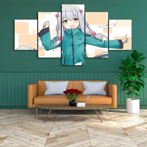 Home Decoration Wall Art Prints 5 Piece Pictures Modular Eromanga Sensei Poster Anime Painting Cuadros On Canvas For Living Room