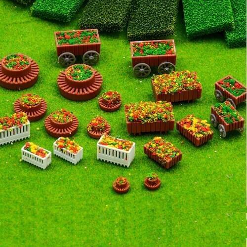 HO N Scale Model Material DIY HandOutdoor Environment Flower Box Flower Box Architecture Model Making Train Layout