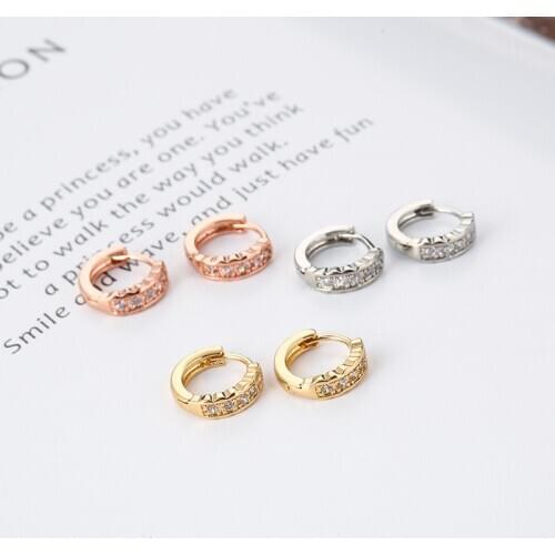 Ins Hot Sale Exquisite Gold/Silver Color Circle Women Hoop Earrings AAA cz Temperament Circle Earring Mini Gift to Lovers