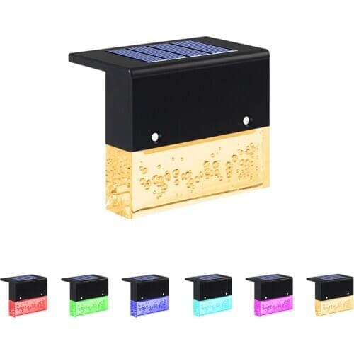 4pcs New solar lamp outdoor courtyard home outdoor garden decoration LED colorful landscape stair step lighting