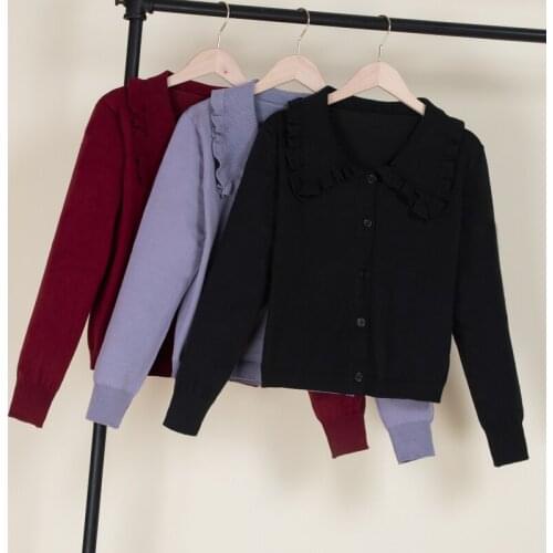 2021korean style fashion plus size cropped long sleeve crochet Ladies cardigans for Womens clothing Knitted top sweaters woman