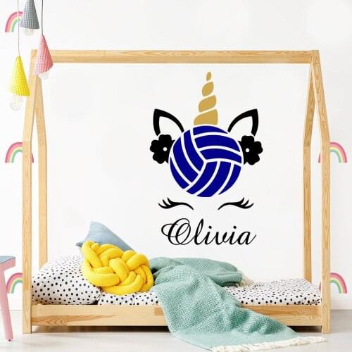 Lovely Custom Name Unicorn Wall Stickers Decorative Sticker For Kids Rooms Decoration Waterproof Wall Art Decal