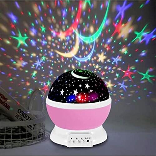 Moon Star Projector Lamp Rotating 4 LEDs 8 Colors Changing USB LED Night Light For Bedroom Decoration Background Birthday Gifts