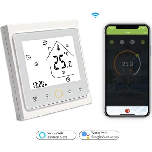 Can be used with Alexa Google Home WiFi smart thermostat for water and gas boilers for hydroelectric floor heating