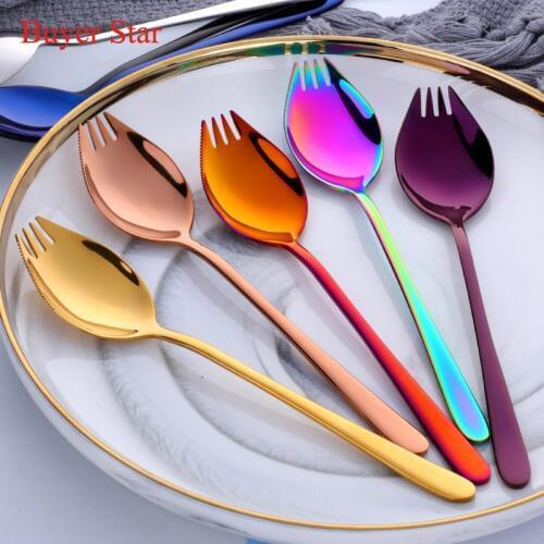 Outdoor Travel Picnic Tableware Spork Spoon Fork 3 in 1 Cutlery Set Stainless Steel Cutlery