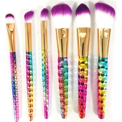 Makeup Brushes Set Professional 6PCS Pincel Maquiagem Cosmetics Brushes Colorful Contour Base Powder Blush Eye Makeup Brushes