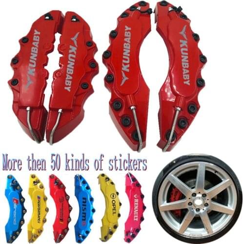 KUNBABY 4 Pcs ABS Plastic Disc Brake Caliper Cover With Sticker Logo For Wheel R18 R19 Front Rear Car Styling Free Shipping