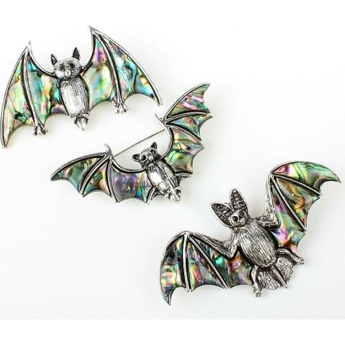 Natural Abalone Shell Bat-shaped Reflective Fashion Wild for Women Jewelry Making CZ Handmade DIY Brooch Necklaces Accessories