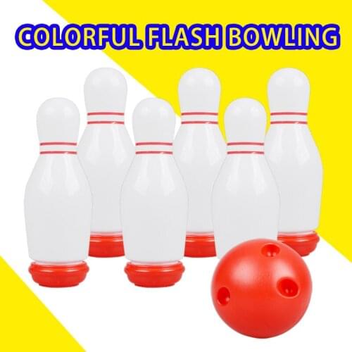 New Indoor Game Light Plastic Bowling Toys Set Sport Ball Toys Gift Children Colorful Sports Toy GYH