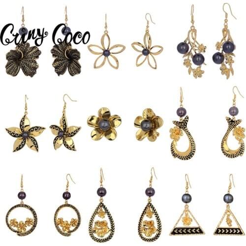 Wholesale Earrings Womens Fashion Big Frangipane Pearl Drop Earing New Year Gifts 2020 New Arrivals Dangling Earrings for Women