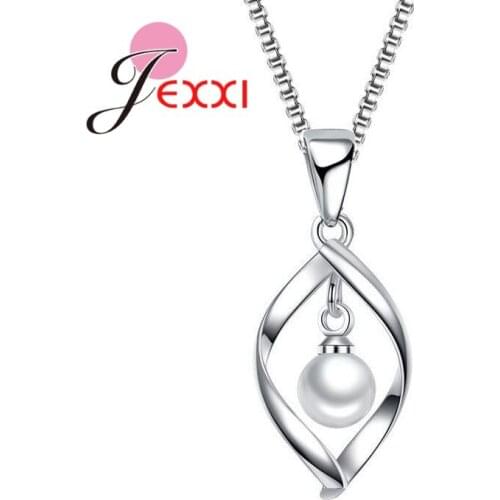 Hot Sell Beautiful 925 Sterling Silver Pearl Pendant Necklace Good Gifts For Ladies Charm Party Accessories Free Shipping
