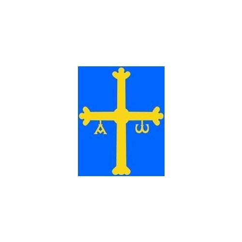 Printed vinyl sticker for car, wall, door, fridge, folder, etc. asturias flag
