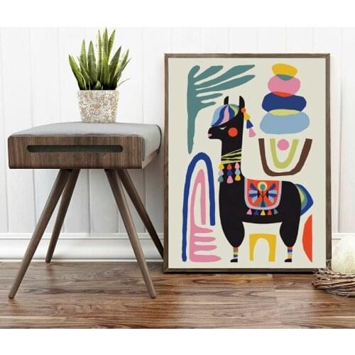 Llama Poster Print Alpaca Sheep Home Inspirational Wall Art Canvas Painting Mid Century Wall Art Nursery Prints Modern Decor