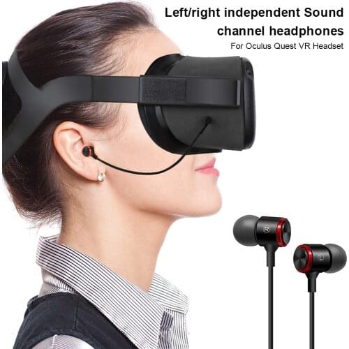 Wired Headphones With Left/Right Single Sound Channel 3D 360 Degree Sound Stereo VR Earbuds For For Oculus Quest VR Headset