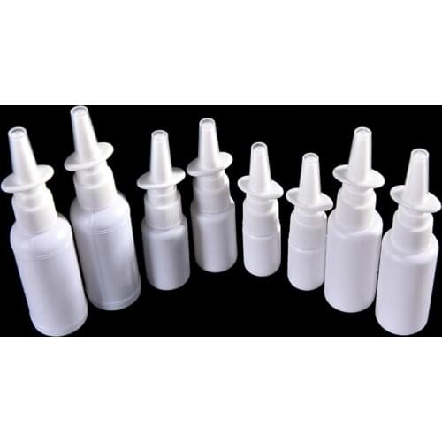 2pcs 10/20/30/50ml Empty Plastic Nasal Spray Bottles Pump Sprayer Mist Nose Spray Refillable Bottle For Medical Packaging