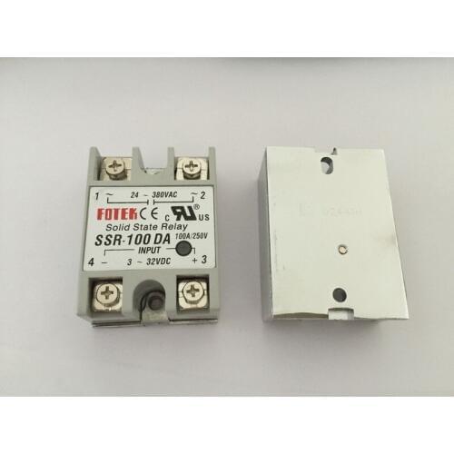 1PCS SSR100DA SSR-100DA Manufacturer 100A ssr relay,input 3-32VDC output 24-380VAC