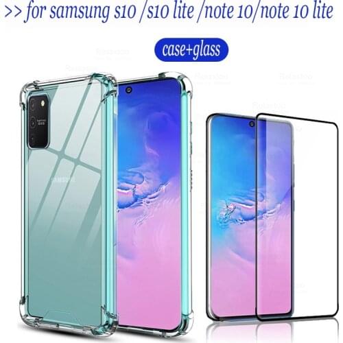 S10 Case Tempered Glass For Samsung Galaxy S10 Lite S 10 note 10lite Glass Cover Back Protective soft Shell note 10 S10 10lite