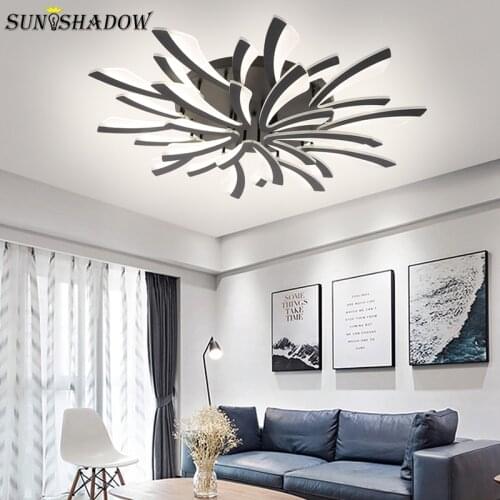 Modern Led Chandelier Light Black &White Ceiling Chandelier Lamp For Living Room Bedroom Dining Room Kitchen Lighting Fixtures