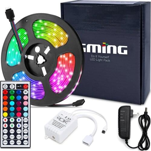 LED Strip Lights 5050RGBW Color Changing 60/leds with 40 Keys Remote APP and Bluetooth Control Lighting Strip works in Sync wit