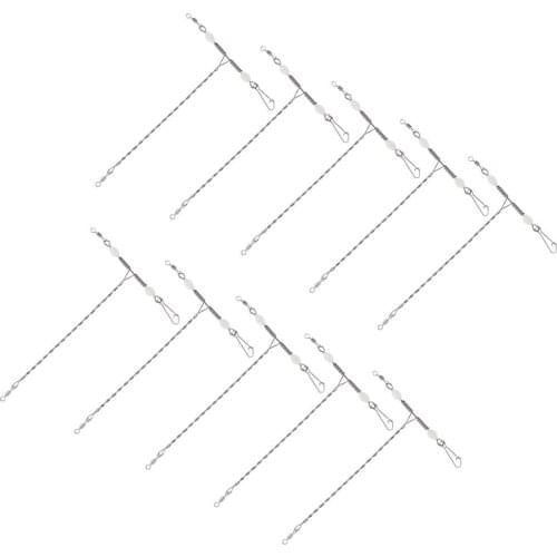 Luminous Cross-line Rolling Swivels, 10pcs 3 Way T-shape Cross-line Rolling Swivel With Beads Sea Fishing Accessories