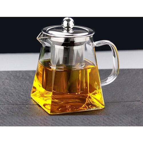 Heat Resistant Glass Teapot With Stainless Steel Tea Infuser Filter Flower Tea Kettle Kung Fu Tea Set Puer Oolong Teapot hotsale