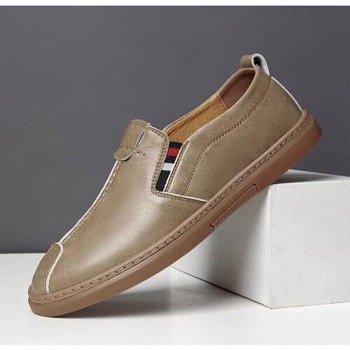 Luxury Mens Slip-on Dress Leather Shoes Business Mens Casual Leather Shoes Outdoor Soft Bottom Comfortable Mens Driving Shoes