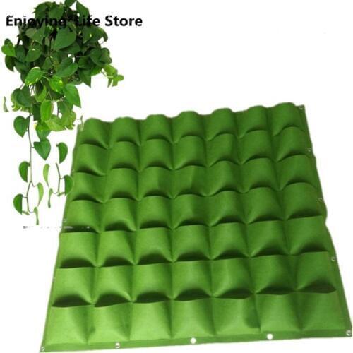 18/36/64 Pockets Green Grow Bags Planter Vertical Garden Vegetable Living Garden Bag Seedling Wall Hanging Planter Growing Bags