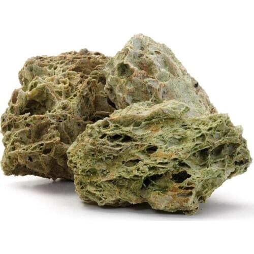 Green Sphagetti rocks nearly 8x5x5 cm size 3 pcs deqorative for all aquariums and terrariums