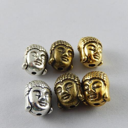 GraceAngie 12PCS 11*9*9mm Imitation Retro Buddha Head Pendants For Jewelry Earring Finding Making Necklace Accessory Mix Color