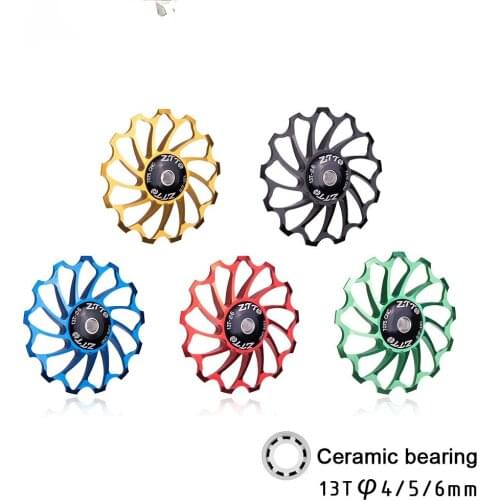 13T Mountain Bicycle Speed Regulator Aluminium Alloy Ceramic Bearing Rear Derailleur Guide Wheel Tooth Bearing Tension Wheel