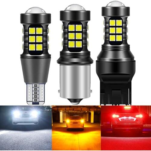 2pcs P21W LED CANBUS Bulb BAU15S PY21W 1156 BA15S BAY15D LED P21/5W R5W Car Lights Amber Yellow Red Brake Lights Reverse Lamp