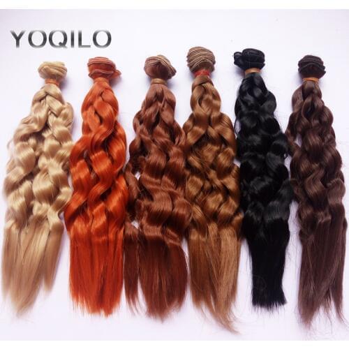 20PCS/LOT Wholesale Beautiful Various Colors DIY BJD SD Wigs Synthetic Curly Hair Wig Doll 25CM