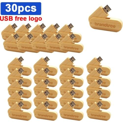 30pcs/lot Business Wooden USB flash drive Pendrive 4GB 8GB 16GB 32GB 64GB creativity Meeting memory stick Free customer Logo