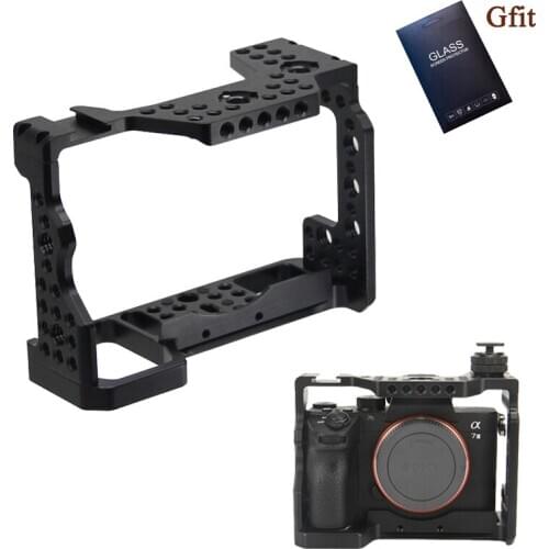 A7R III Stabilizer Cage 1/4" Screw Camera Cage with Cold Shoe Mount Aluminum Alloy for Sony A7 III A7R III A7R3 A7S III